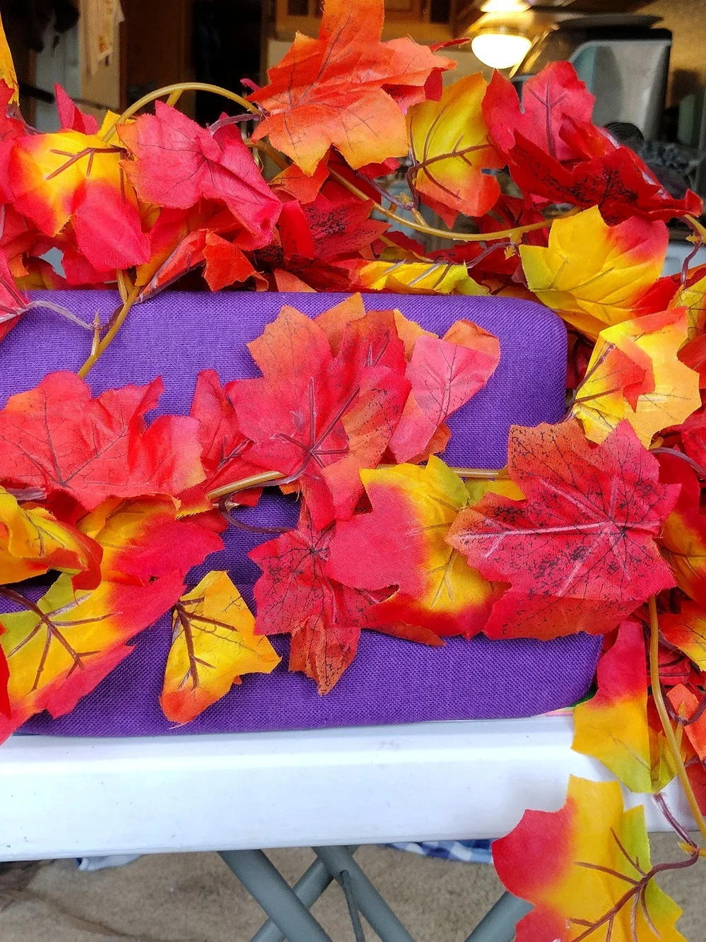 Autumn Maple Leaf Garland - Red and Yellow Fall Décor